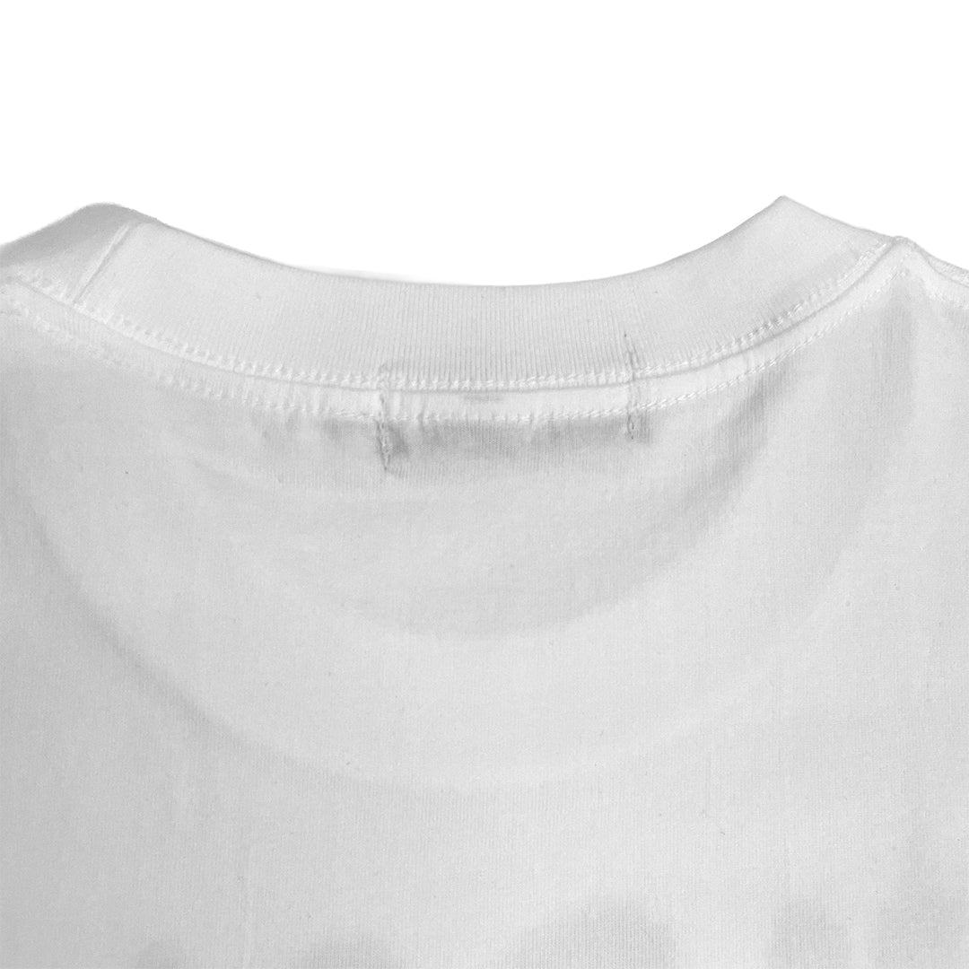Close-up of a white shirt with a collar on a white background