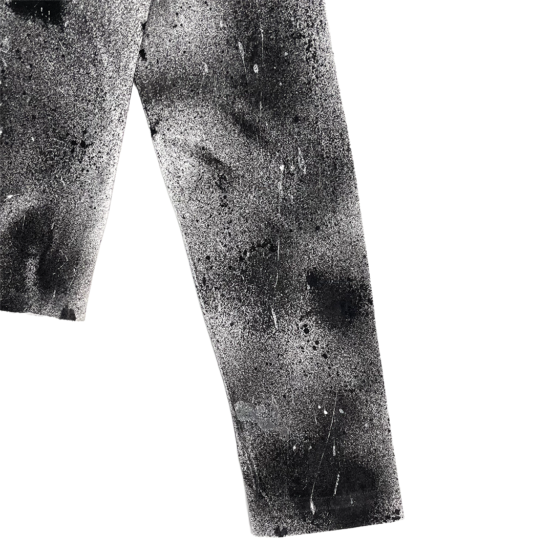 Close-up of textured black and white material